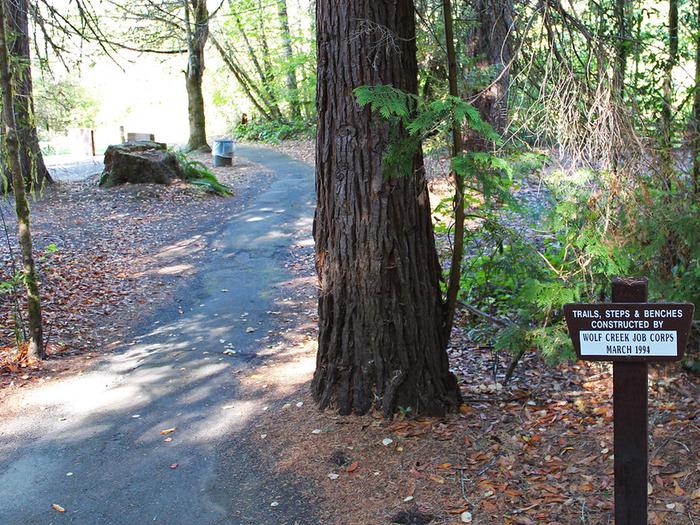 Paved trail at Tyee Campground.View of paved trail at Tyee Campground.
