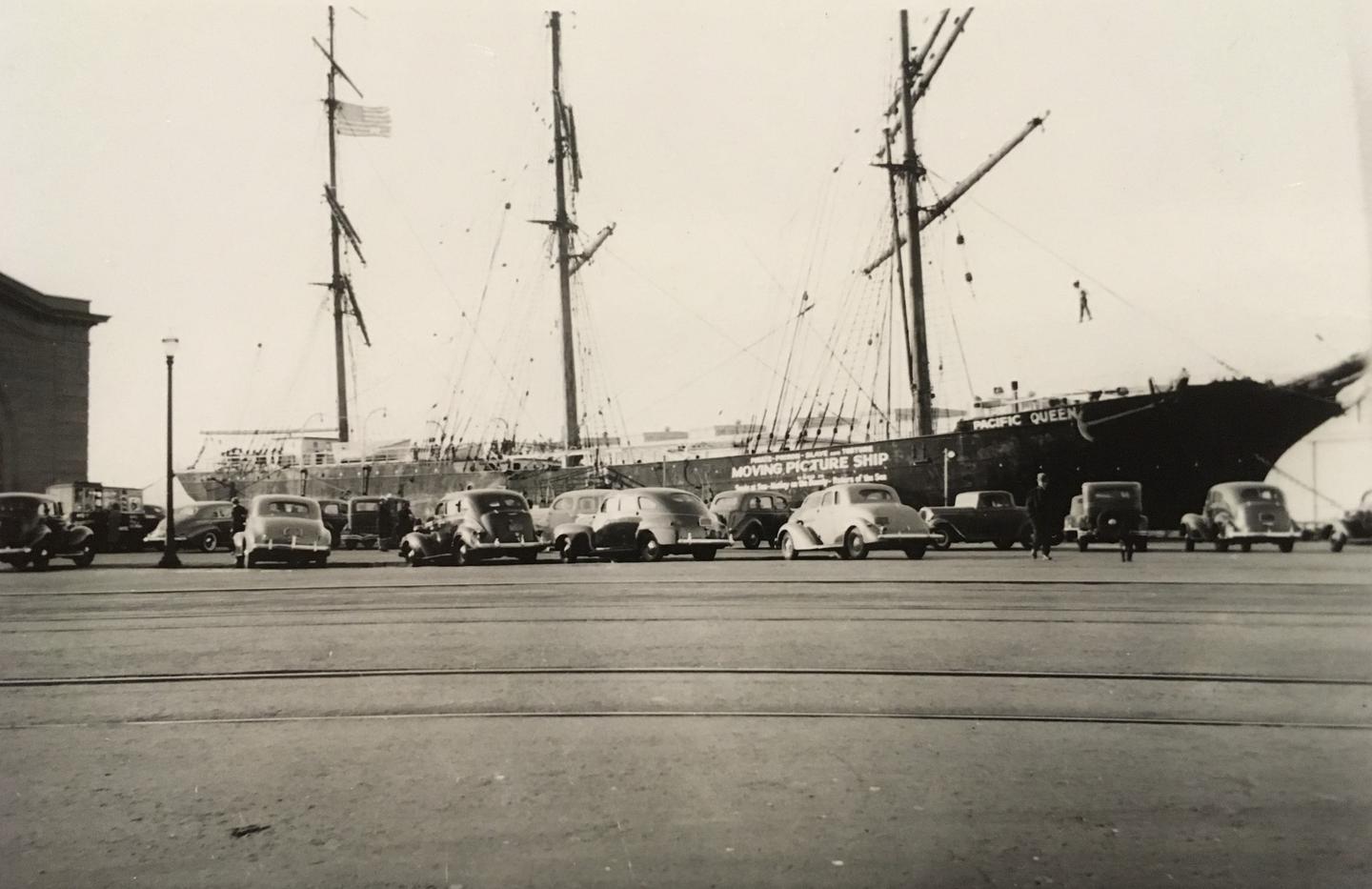 Pacific Queen on exhibit at Pier 41 in the 1930sPacific Queen, Motion Picture Ship