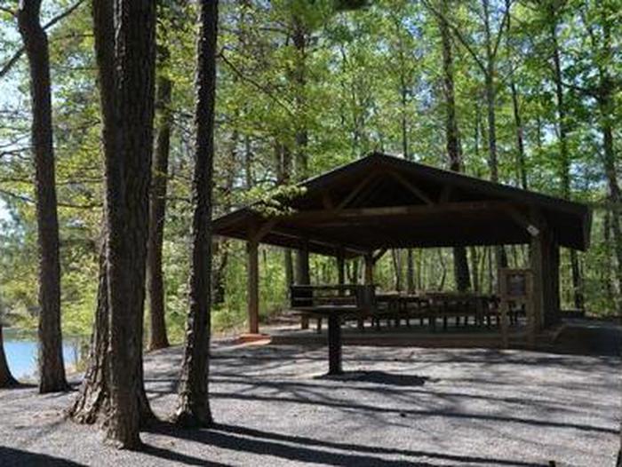 WOODRING DAY USE AREA SHELTERThis picnic shelter is located on a peninsula and is surrounded by water. It's the perfect location for a day of picnicking and water activities. It seats 50 individuals. 