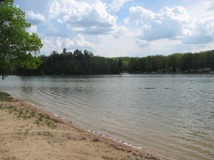 A view of the Island of Island Lake from the Island Lake Day Use Area Beach. 