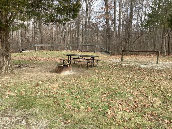 A photo of Site 4 of Loop  at Shirley Creek Campground  with Picnic Table, Fire Pit, Shade, and Hitching Post.