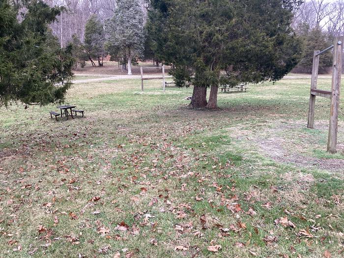 A photo of Site 16 of Loop  at Shirley Creek Campground  with Picnic Table and Hitching Post.