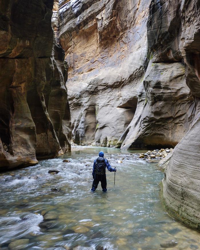 Hiker in the Narrows