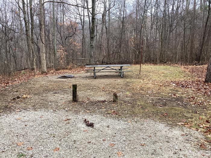 A photo of Site 3 of Loop German Ridge Campground at German Ridge Campground  with Picnic Table, Fire Pit, Shade, Tent Pad, Lantern Pole, and Hitching Post.