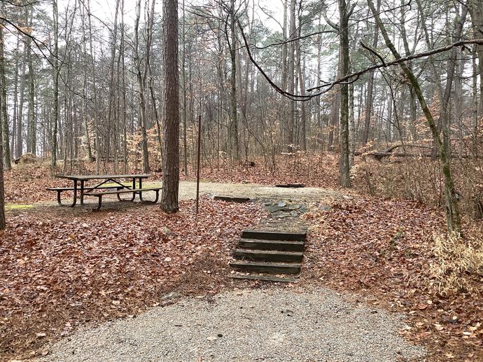 A photo of Site 16 of Loop German Ridge Campground at German Ridge Campground  with Picnic Table, Fire Pit, Shade, Tent Pad, Lantern Pole, and Hitching Post.
