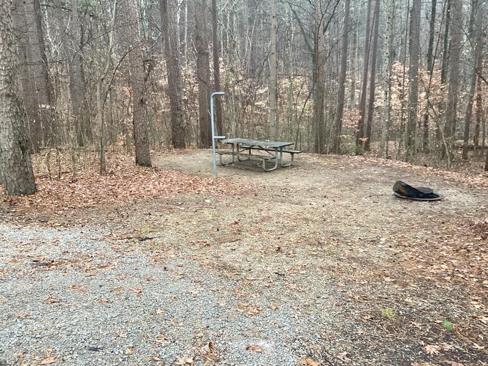 A photo of Site 20 of Loop German Ridge Campground at German Ridge Campground  with Picnic Table, Fire Pit, Shade, Tent Pad, Lantern Pole, and Hitching Post.