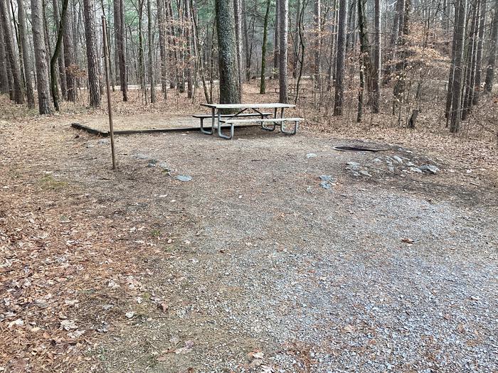 A photo of Site 5 at Saddle Lake Campground with Picnic Table, Fire Pit, Shade, Tent Pad, Lantern Pole