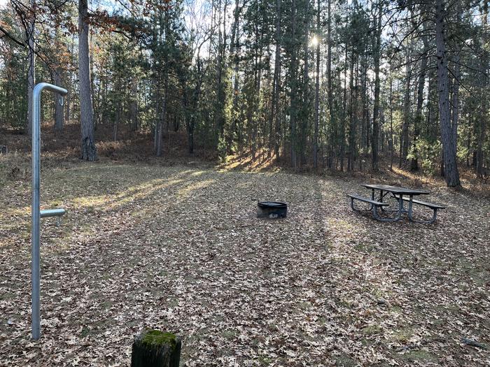 A photo of Site 10 of Loop Wagner Lake at Wagner Lake (MI) with Picnic Table, Fire Pit, Lantern Pole