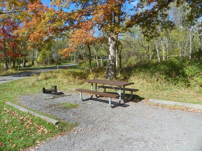 Site B 116Site has a driveway, tent pad, picnic table, and fire pit. 