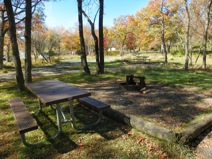Site B 119Site has a driveway, tent pad, picnic table, and fire pit. 