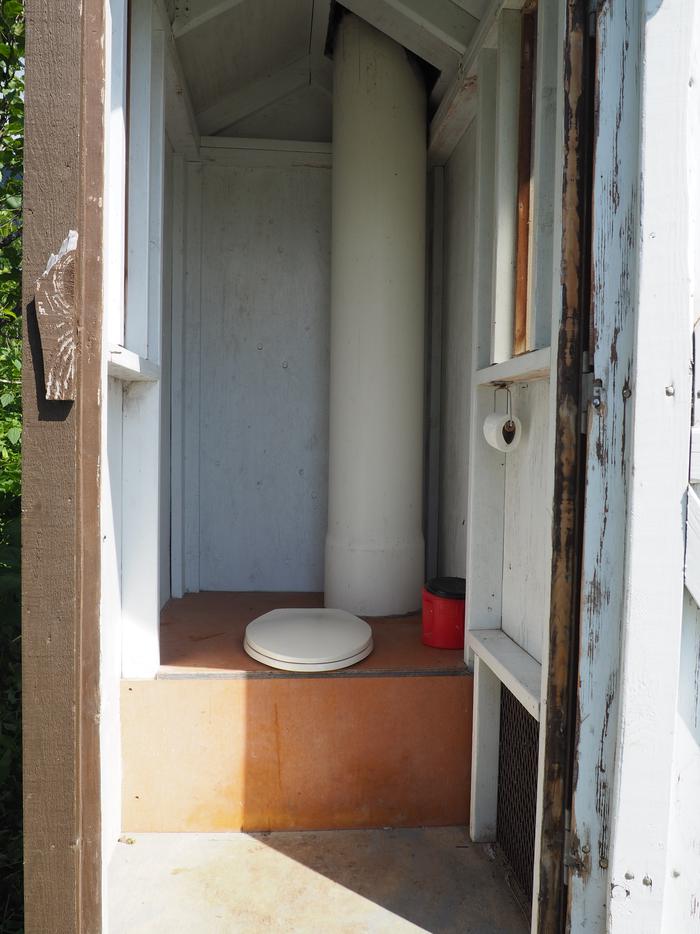 Interior of outhouse at Twin Lakes