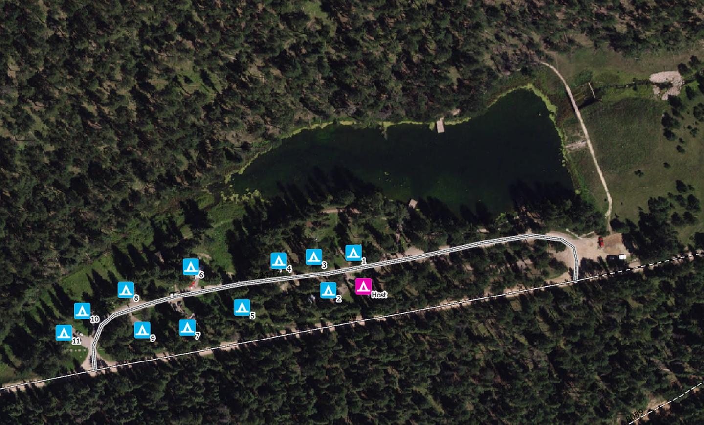 Campground Aerial MapDalton Lake Campground Aerial Map