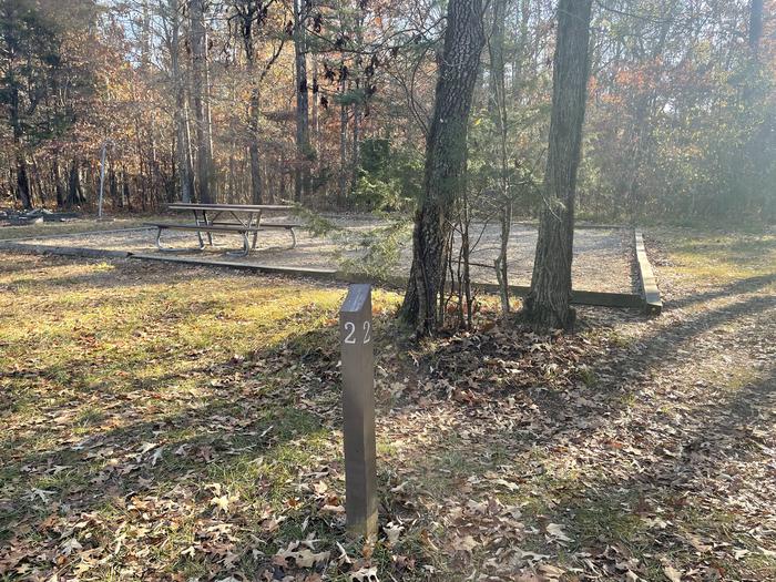 A photo of Site 2 at Chickamauga Battlefield Group Campground with Picnic Table, Fire Pit, Tent Pad, Lantern Pole