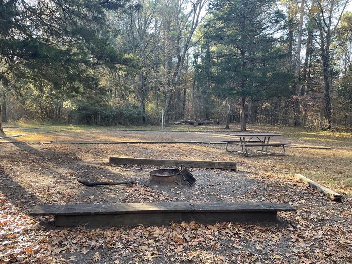 A photo of Site 1 at Chickamauga Battlefield Group Campground with Picnic Table, Fire Pit, Shade, Tent Pad, Lantern Pole