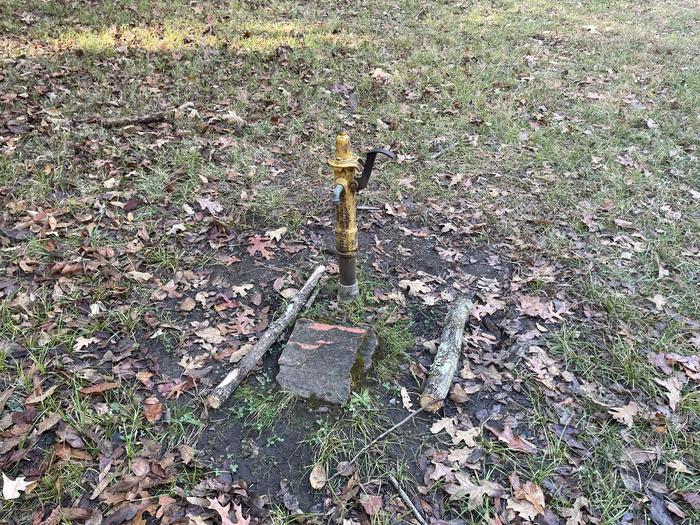 A photo of a water spigot at Site 3 at Chickamauga Battlefield Group Campground.