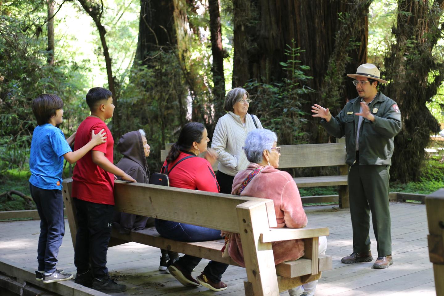Informal interpretation at Muir WoodsMuir Woods rangers deliver daily tree talks to connect visitors with the redwood forest ecosystem.