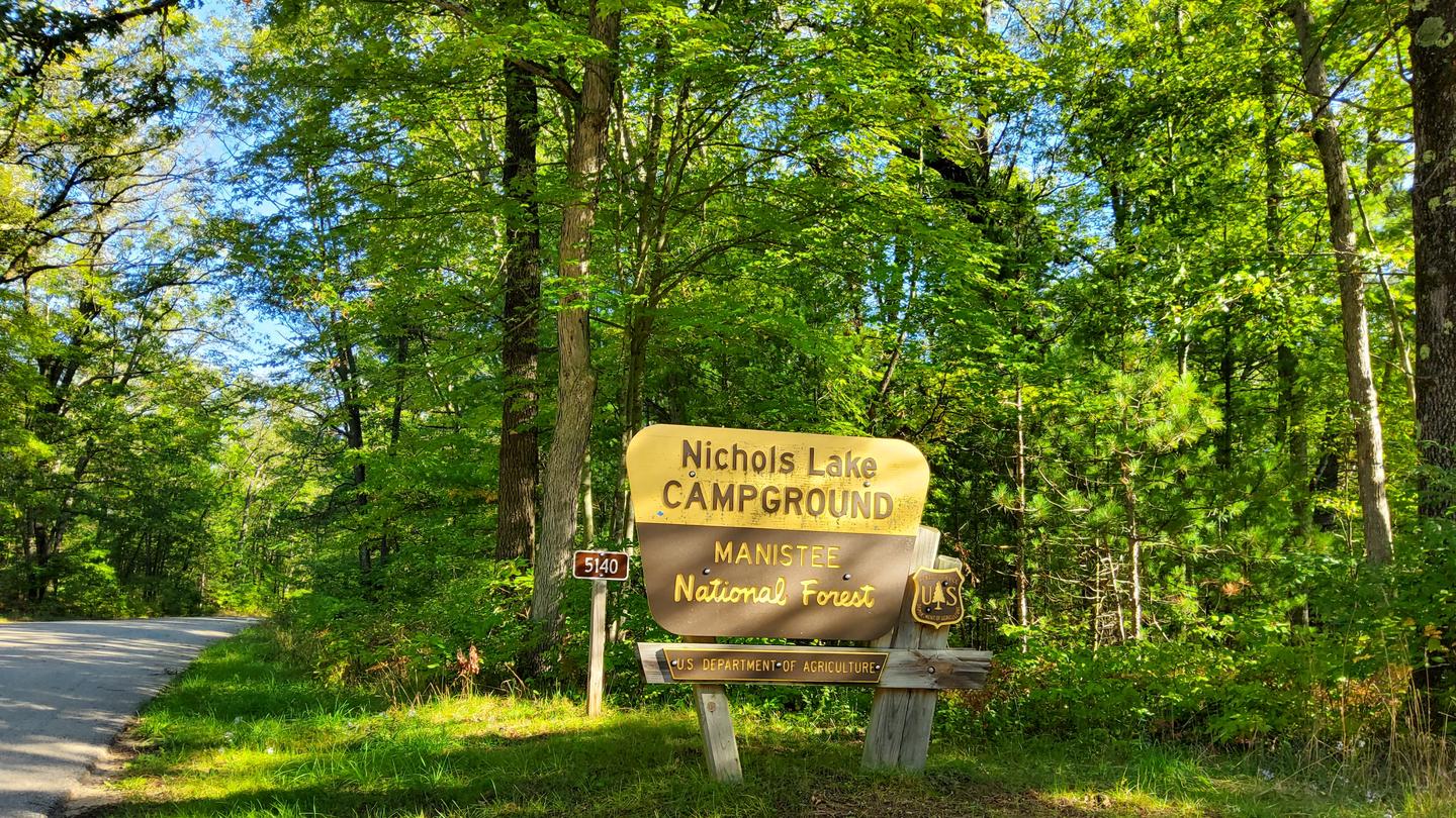 Nichols Lake Campground signNichols Lake South Campground