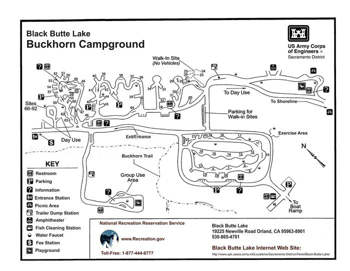 Map of Buckhorn CampgroundPlease call Project Headquarters for more information. (530) 865-4781
