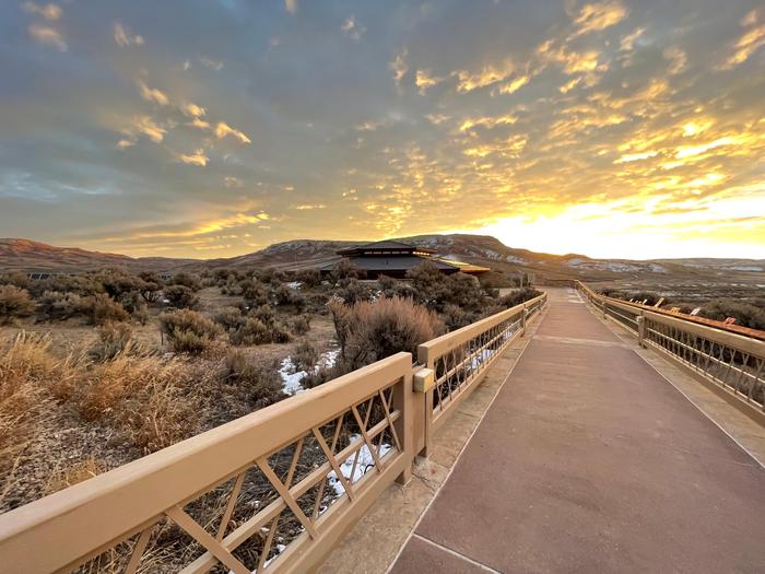 Visitor center sunriseSunrise at Fossil Butte