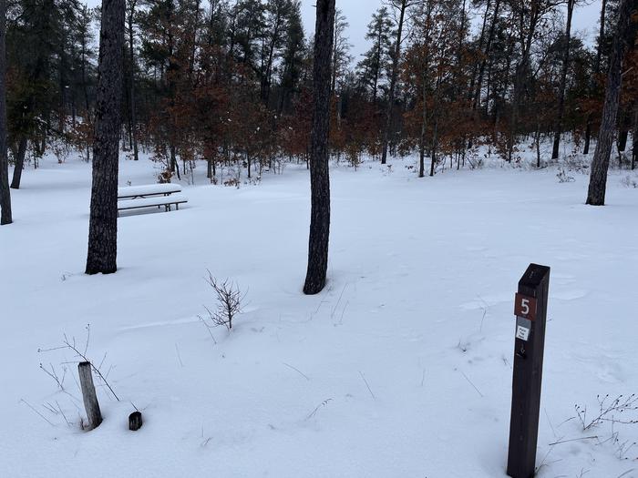 A photo of Site 5 of Loop Lower at Kneff Lake Campground with No Amenities Shown