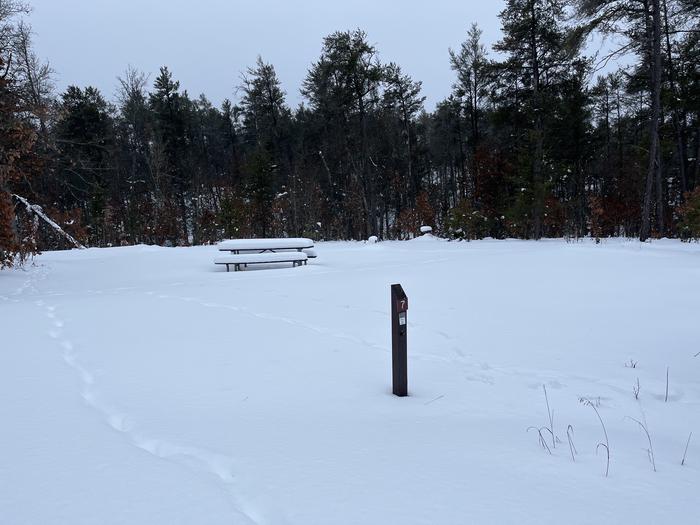 A photo of Site 7 of Loop Lower at Kneff Lake Campground with No Amenities Shown