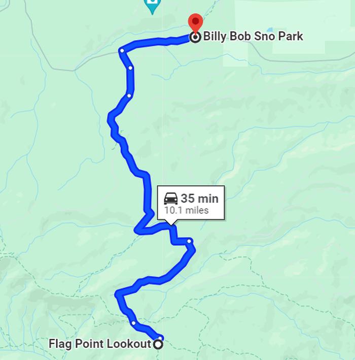 Billybob Sno Park to Flag Point Lookout