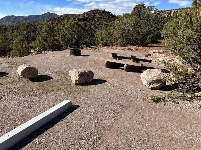 A photo of Site 4 at Sand Gulch Campground with Picnic Table, Fire Pit