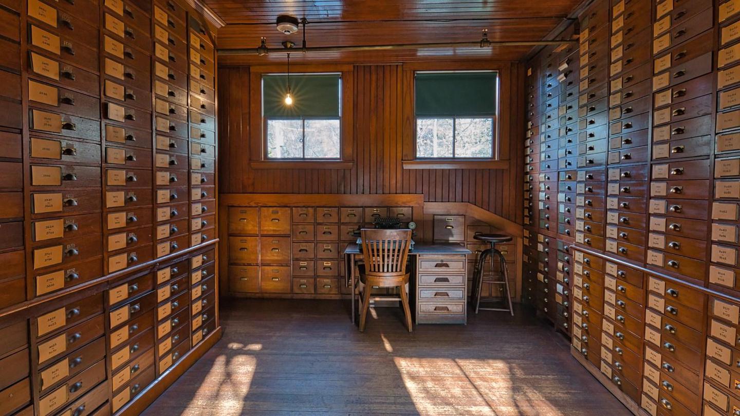 Photo Records RoomIn nearly one hundred years of active practice, the Olmsted office would produce sixty thousand images, all stored in wooden boxes along the walls