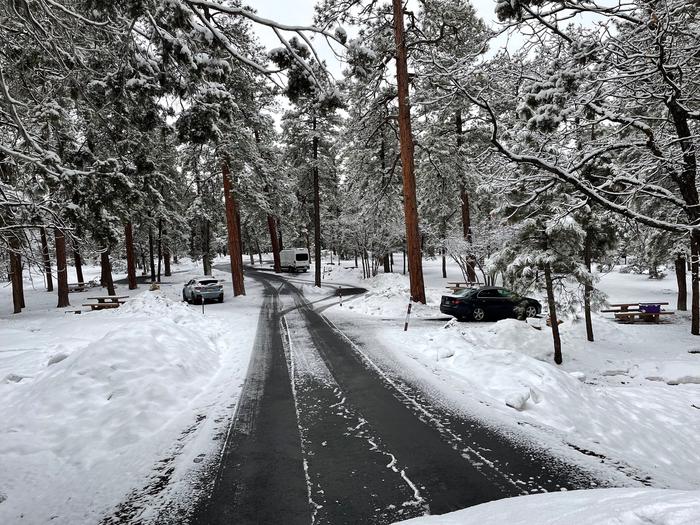 Winter and spring camping conditions.Be prepared Mather Campground is above 6400' and can have snow Winter Spring or Fall. Snow can remain a week or weekend at a time. Check web cams and weather forcast.