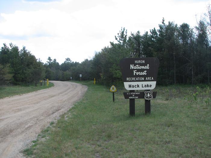 Mack Lake ORV Campground entrance sign