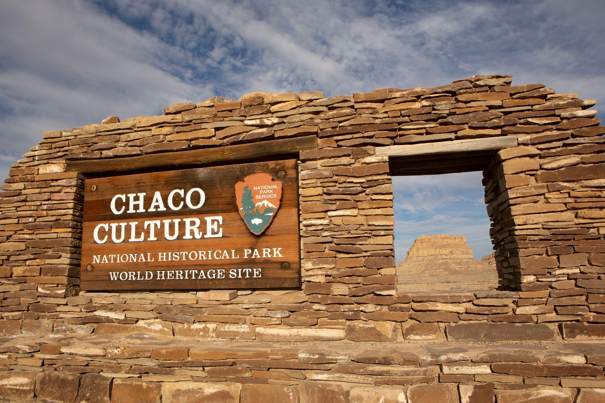 Chaco Culture NHP Entrance Sign