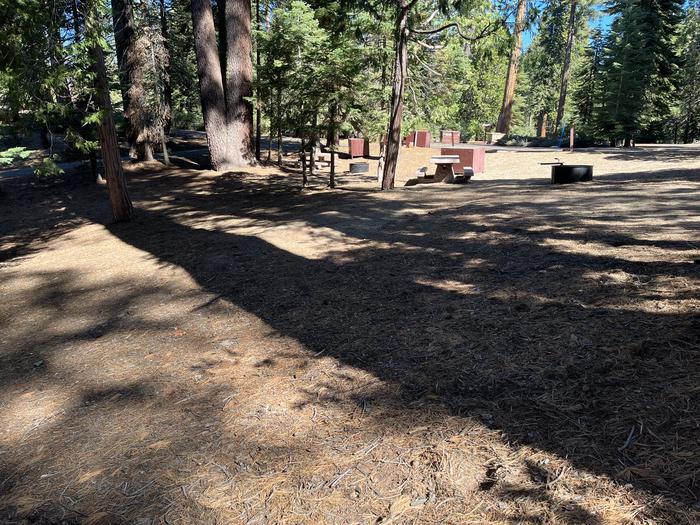 Left side of site showing picnic table, fire ring, and bear box included in site and showing nearby sitesLeft side of site showing picnic table, fire ring, and picnic table included in site and showing nearby sites