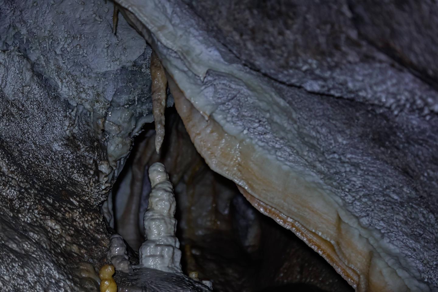 Stalagmite and Stalactite formations growing closer together with every dripStalagmite and Stalactite poised to join together to form a column someday