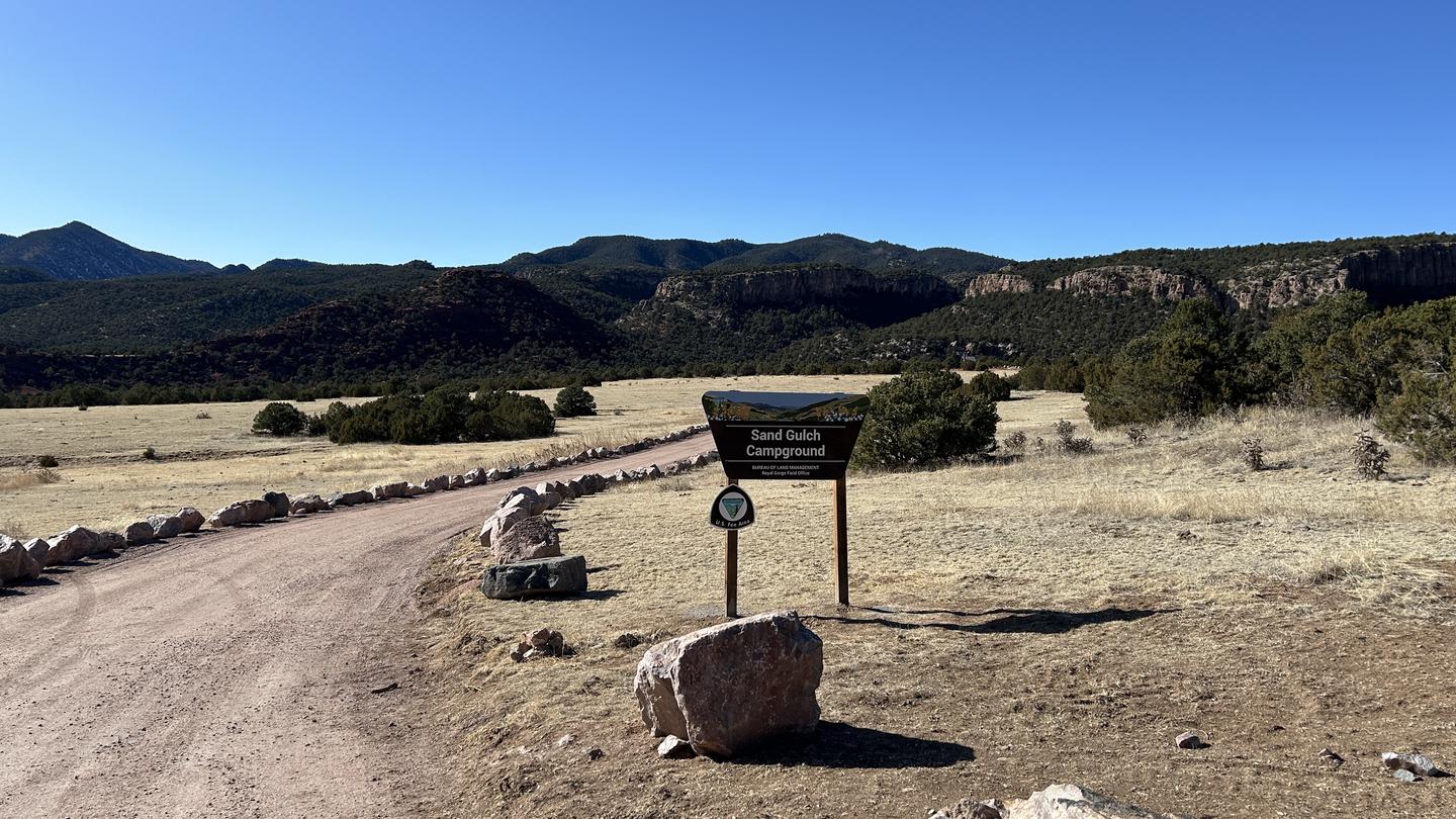 Sand Gulch Campground Entrance Entrance Sign