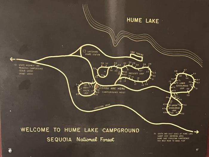 HUME LAKE CAMPGROUNDMap of Hume Lake Campground