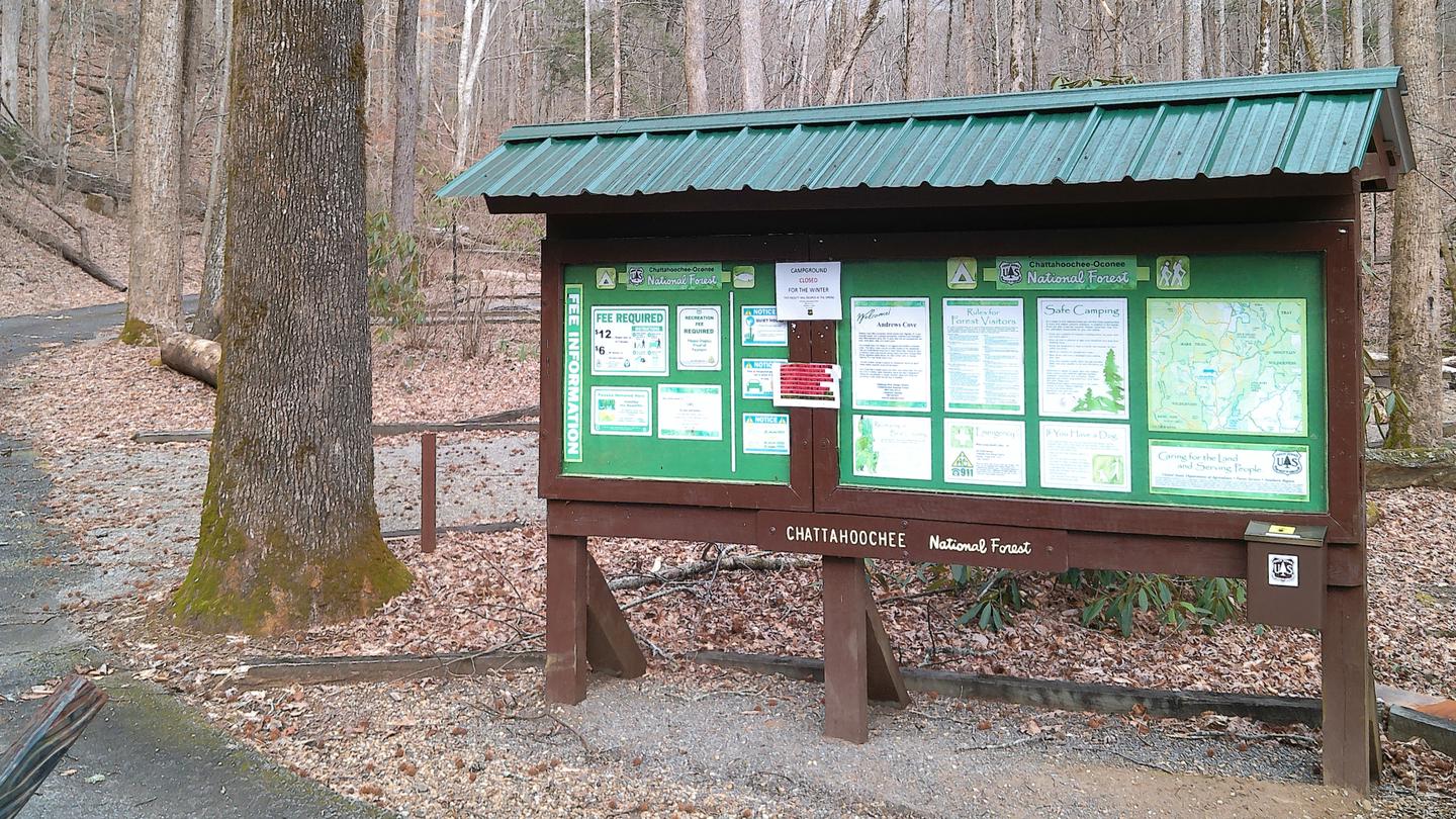 Entrance Information KioskWelcome to Andrews Cove Recreation Area