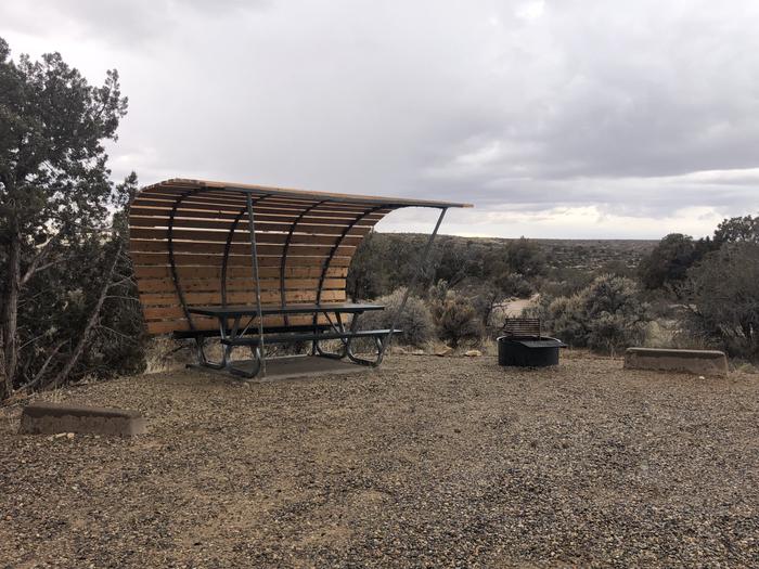 Picnic table and fire ring at Site 2
