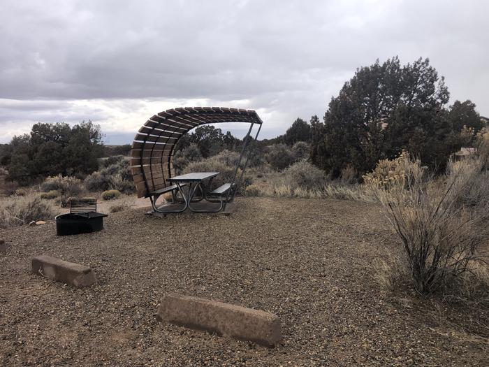 Picnic table and fire ring at Site 4