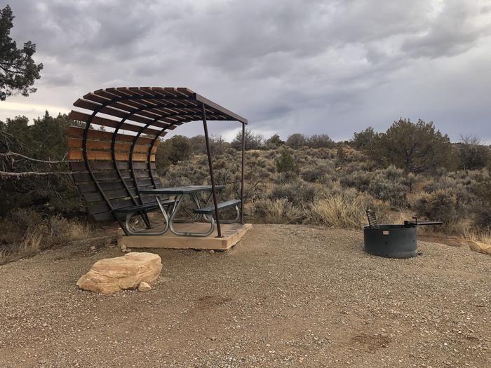 Picnic table and fire ring at Site 24