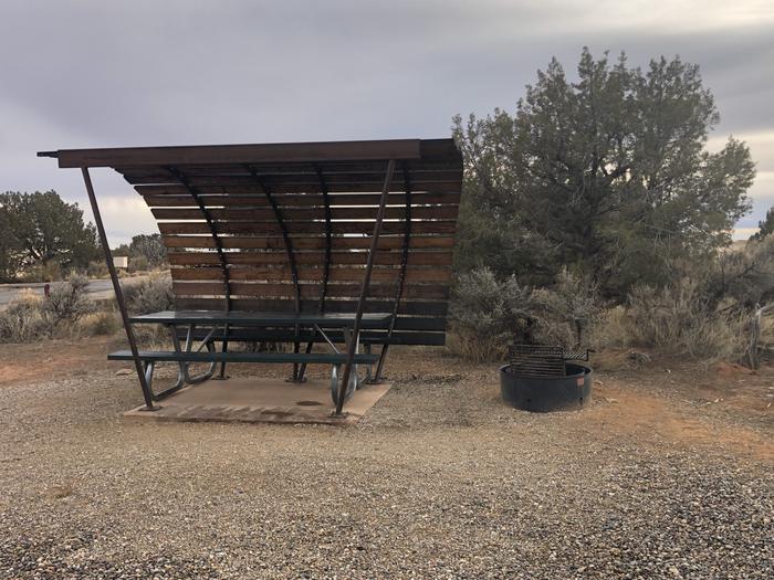 Picnic table and fire ring at Site 28