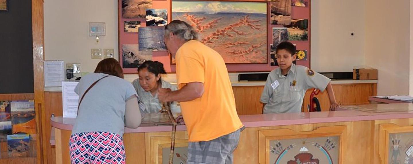 Visitor Center Front DeskThe front desk at the Canyon de Chelly Visitor Center.