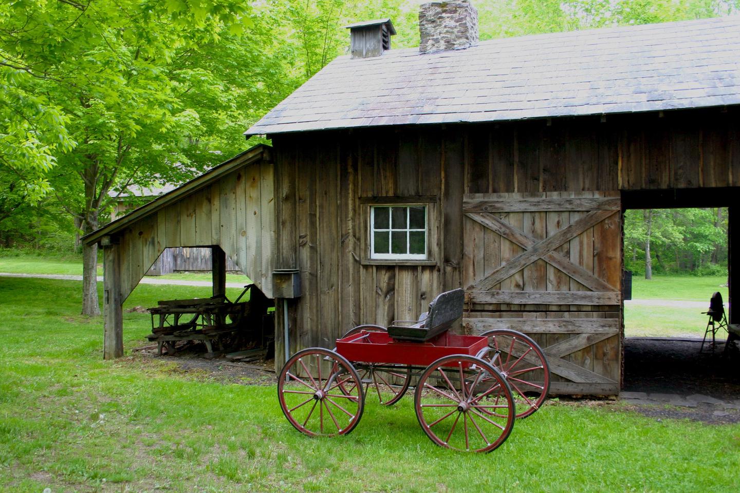 Carriage at Millbrook VillageCarriage parked in front of Millbrook Village's Blacksmith Shop.