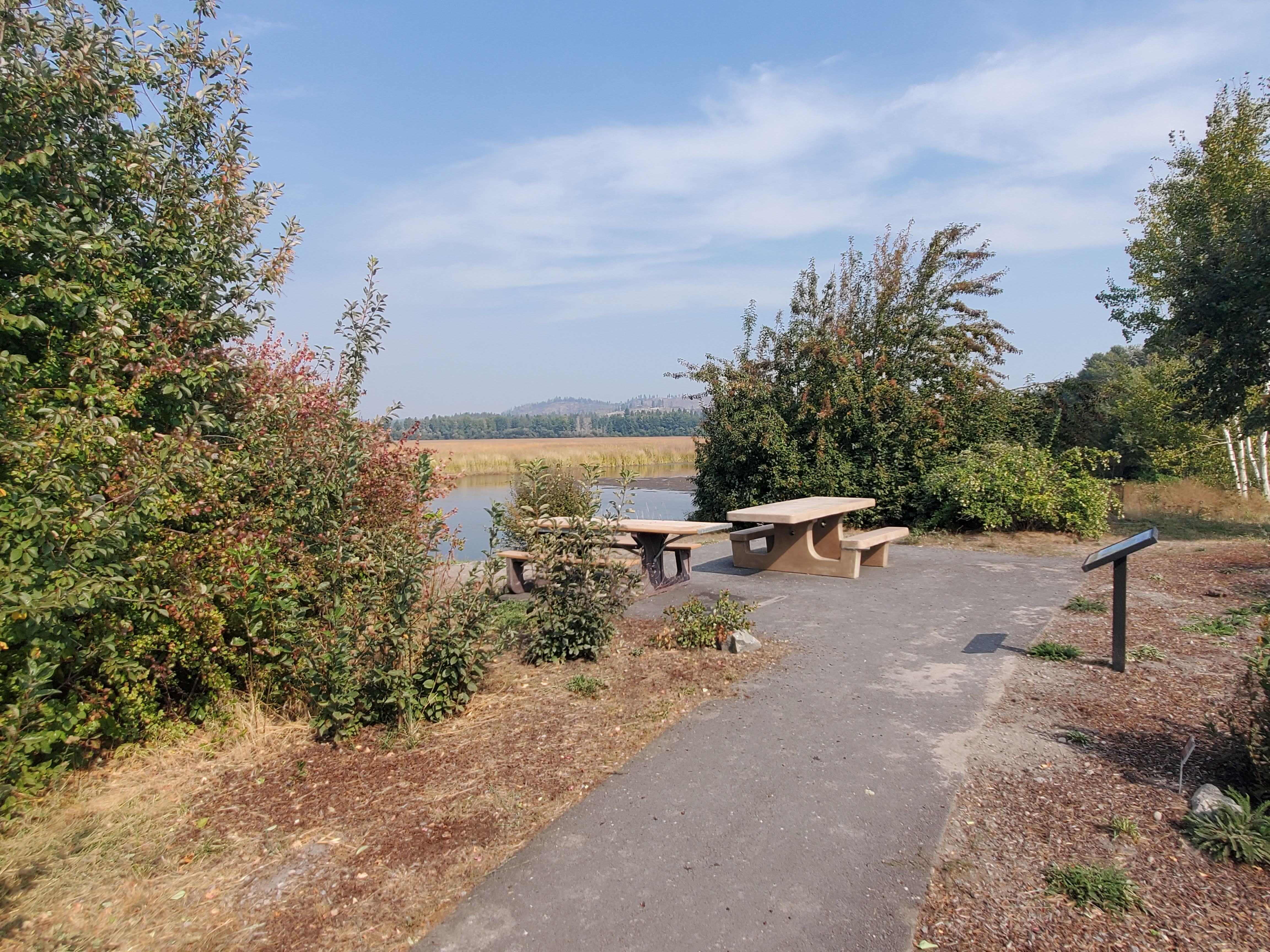 Accessible paved trail and picnic tables