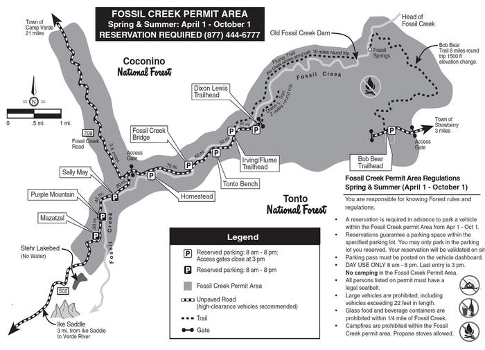 Fossil Creek Parking Lot Map English
