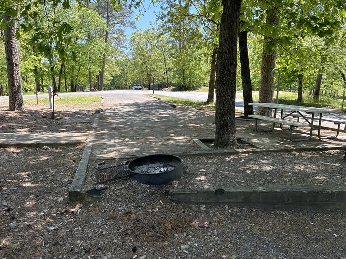 A photo of Site 22 of Loop A at Crystal Springs (AR) with Picnic Table, Electricity Hookup, Fire Pit, Water Hookup