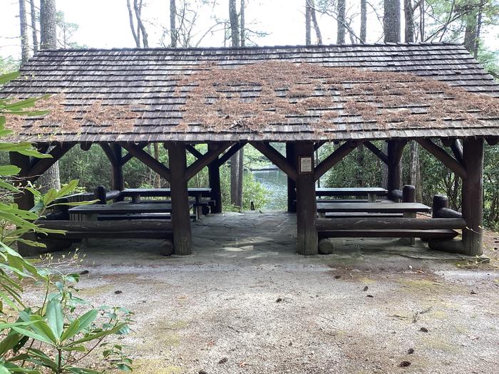 Front of Small Picnic Shelter at Cliffside Lake 