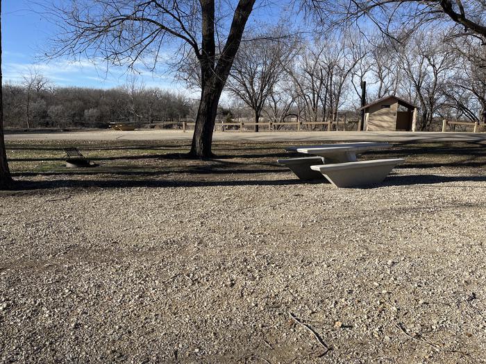 A photo of Site 026 of Loop RIVE at RIVERSIDE (KS) with Picnic Table, Fire Pit