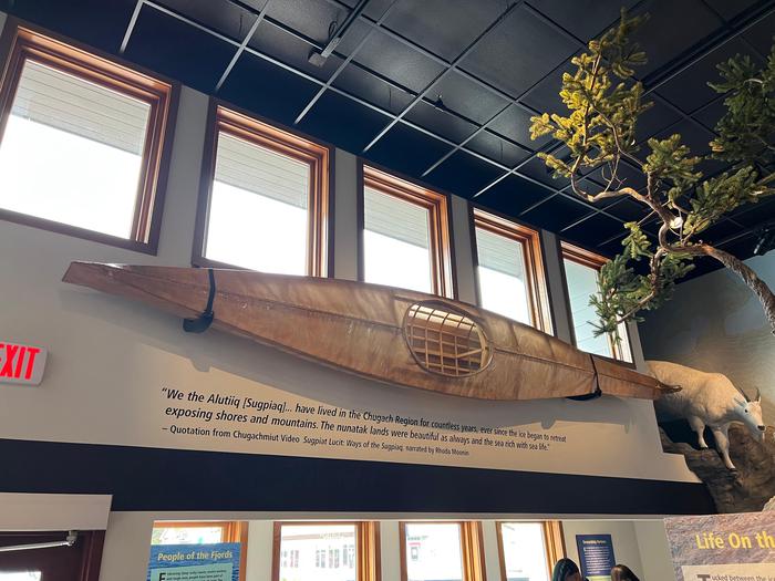 Sugpiaq Traditional QayaqWe proudly display a traditional Sugpiaq qayaq (kayak). Learn how people have thrived on these coastal lands for thousands of years