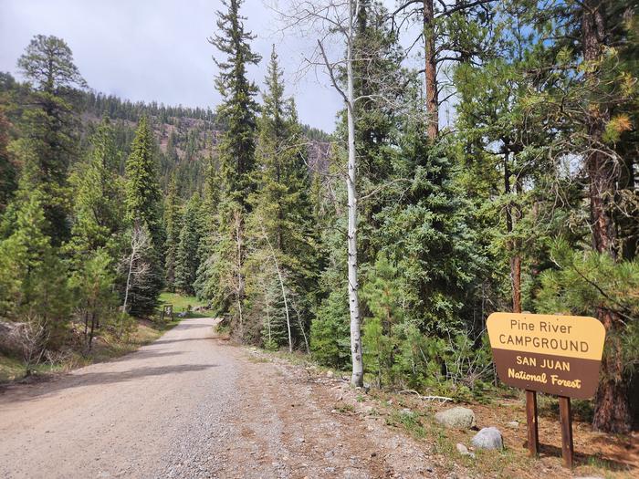 Pine River Campground entrance sign