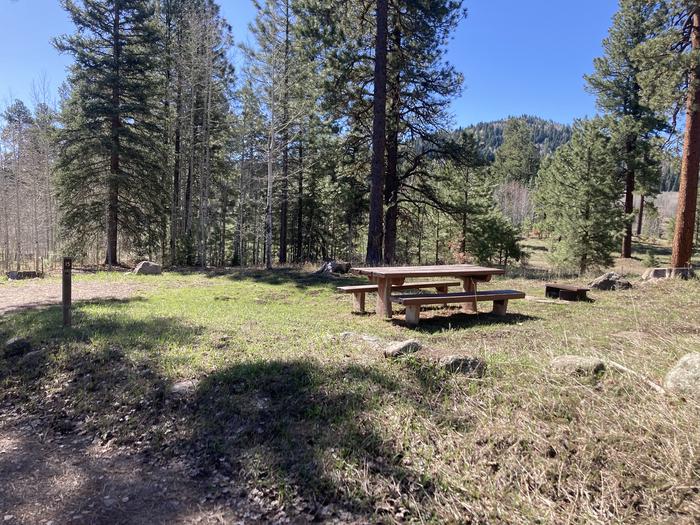 A photo of Site 15 of Loop D at WILLIAMS CREEK CAMPGROUND with Picnic Table, Fire Pit
